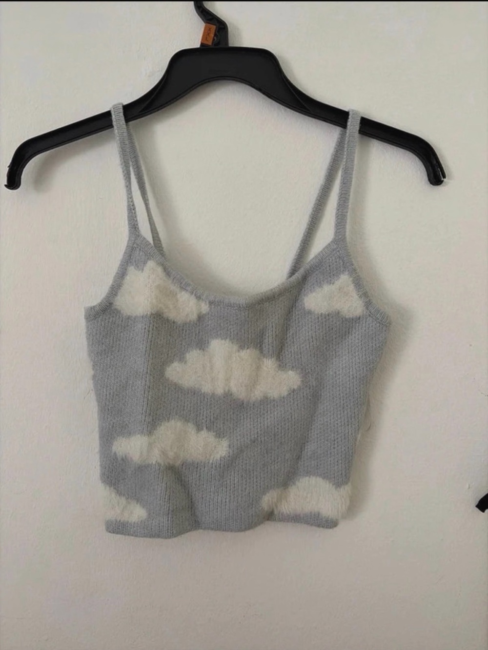 Baby blue Cloud Print Knit Cami Top - Women